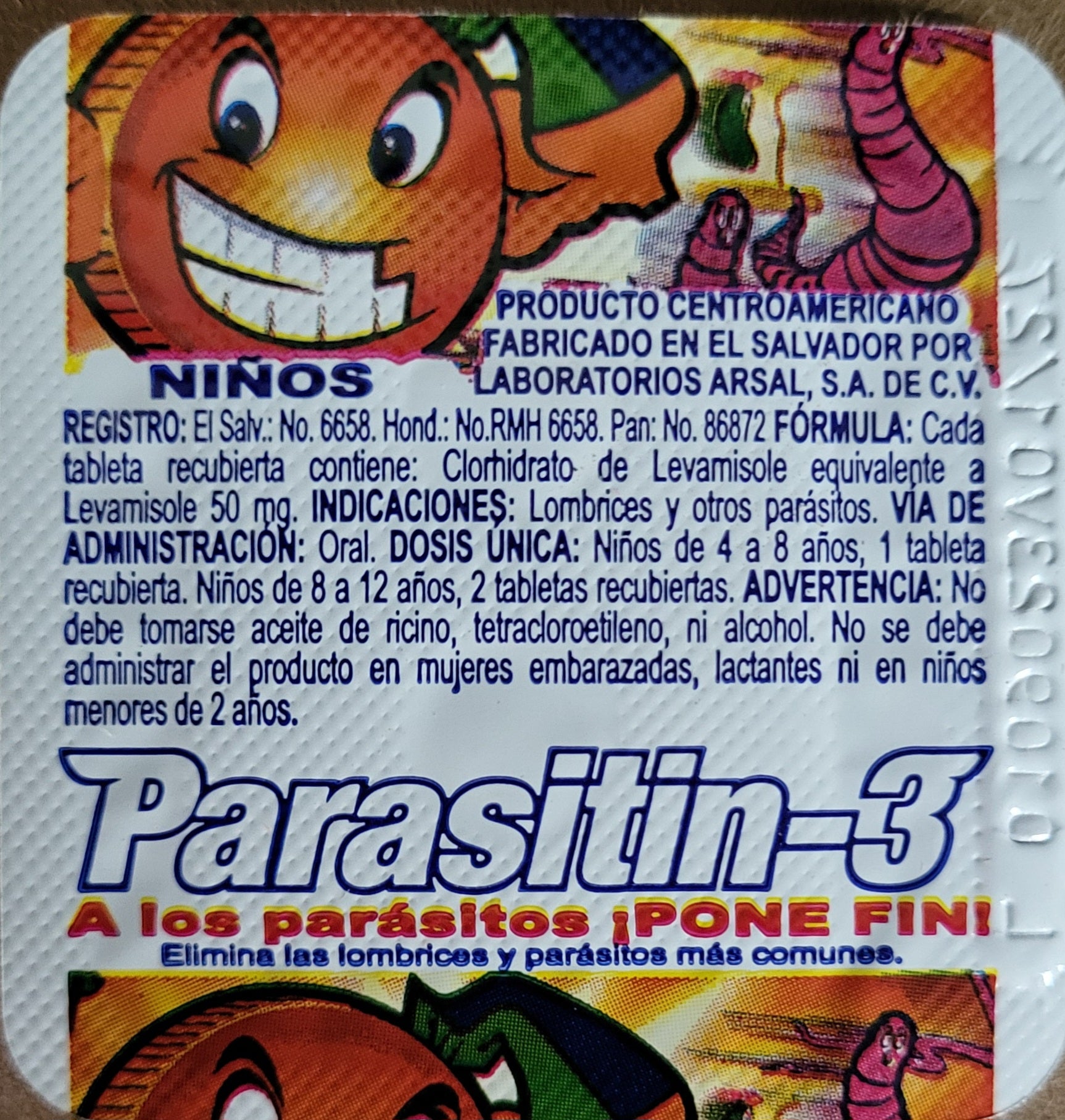 Blister Parasitin-3 niño