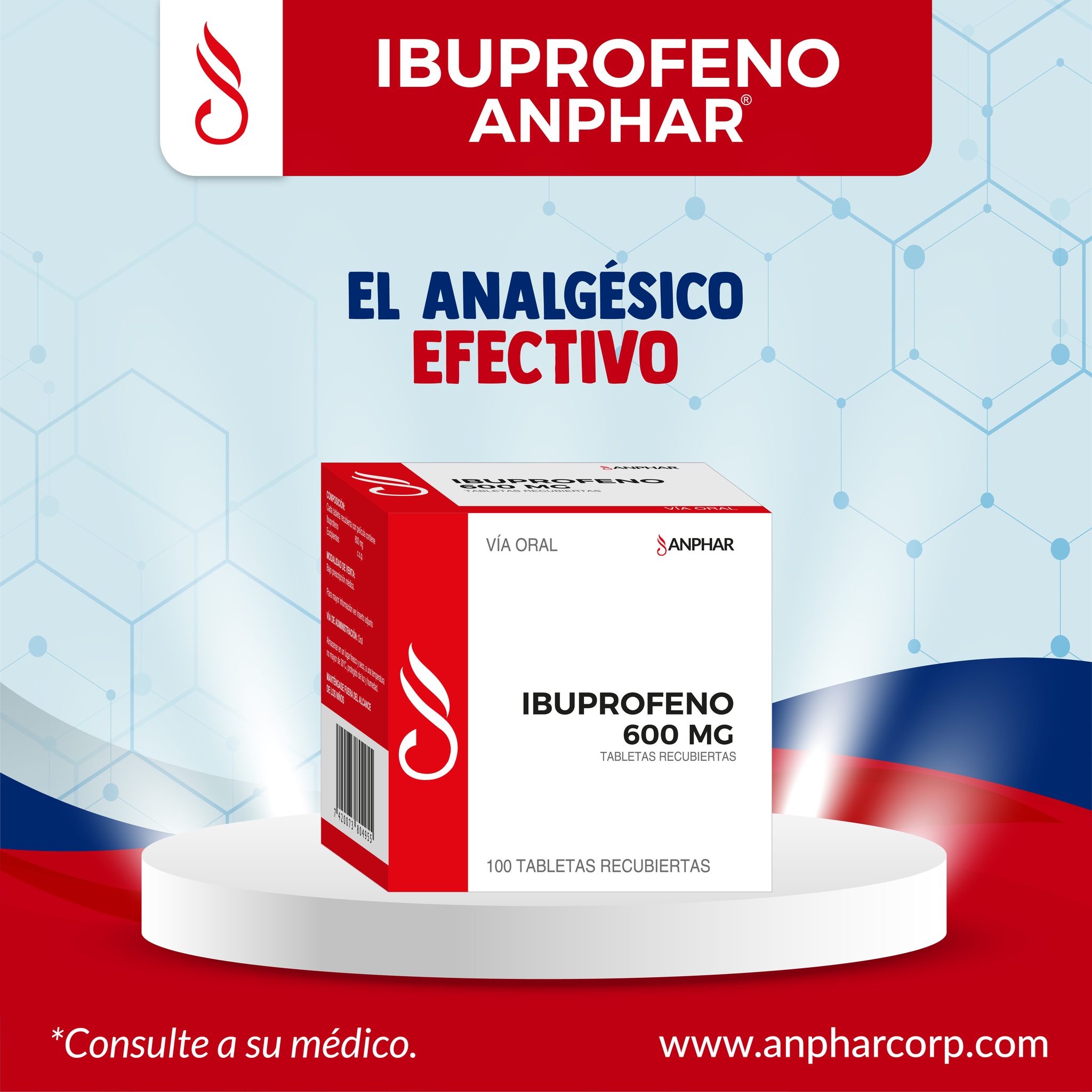 Caja Ibuprofeno Rosada 600 mg (100und)